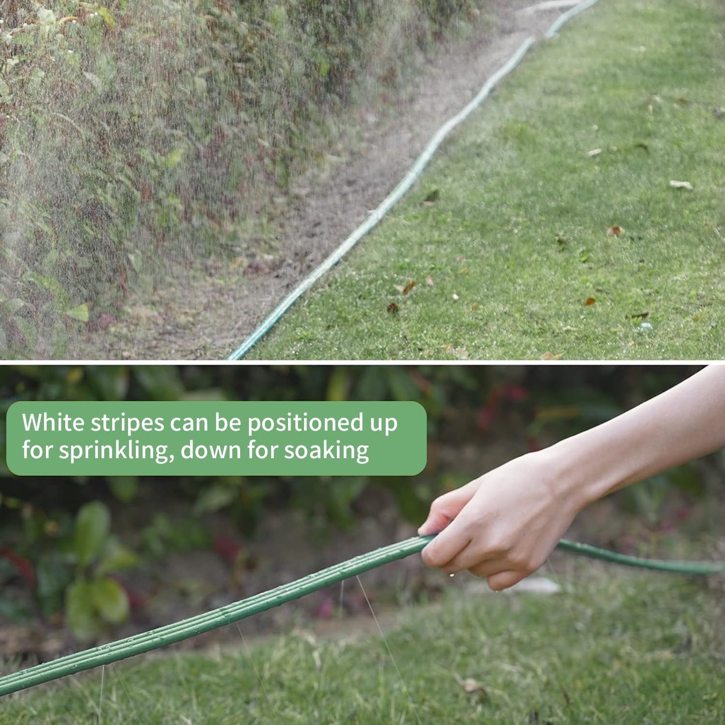 50-Foot Three Tube Linkable Soaker Hose for Garden Lawn Watering - Versatile and Easy to Use, Consistent Drip Irrigation for Flower Beds, Shrubs, and Trees