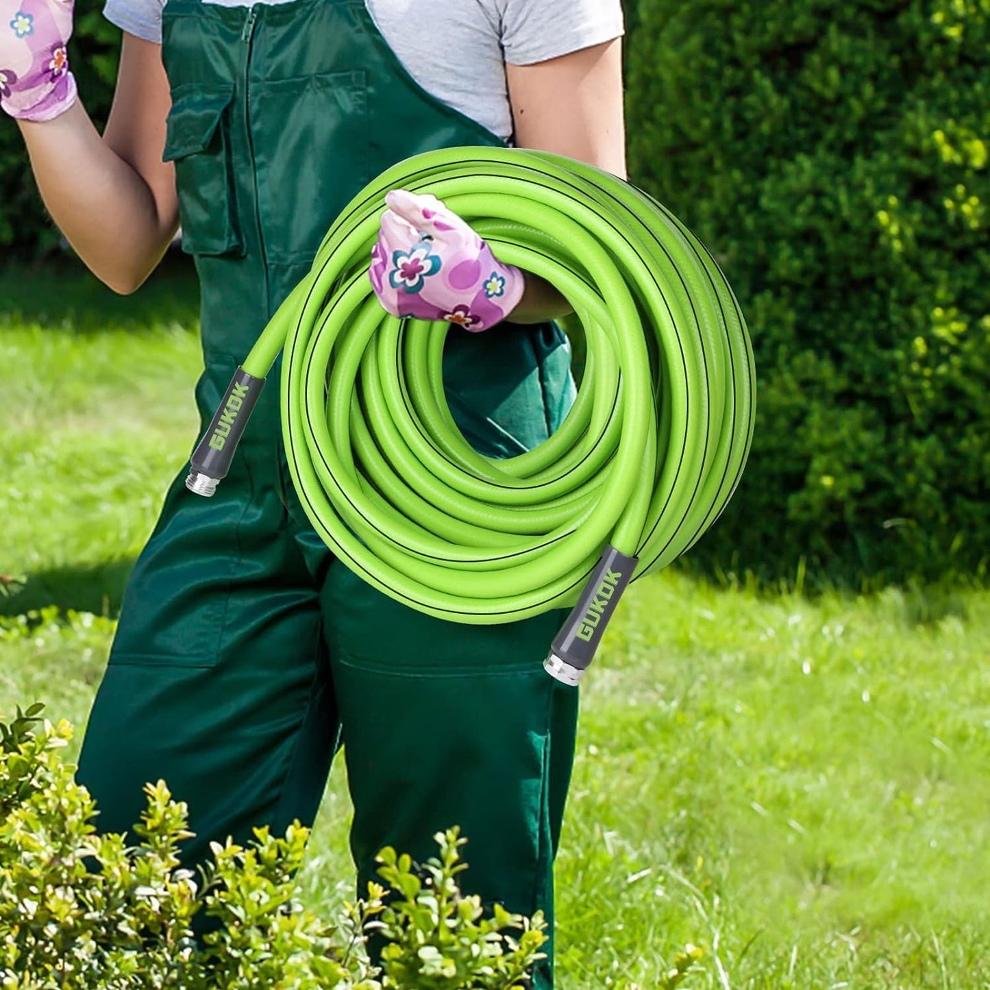 Short Garden Hose 5ft x 5/8", Short Water Hose Heavy Duty, Flexible, Lightweight Hybrid Hose5, Male to Female Fittings