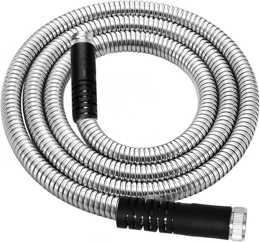 Metal Garden Hose, Short Connector Hose, Water Hose Extension, Extremely Flexible Lead-in Hose, for Hose Reel/RV/Dehumidifier, Lightweight/Durable/Drinking Water Safe SS Female to Male, 5FT