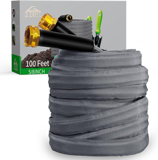 2024 Upgraded Non-Expanding Garden Hose 100ft,Flexible Ultra-Light Water Hose, Burst-Resistant, Lead-Free, Anti-Kink, High-Pressure, Ideal for All-Season Use